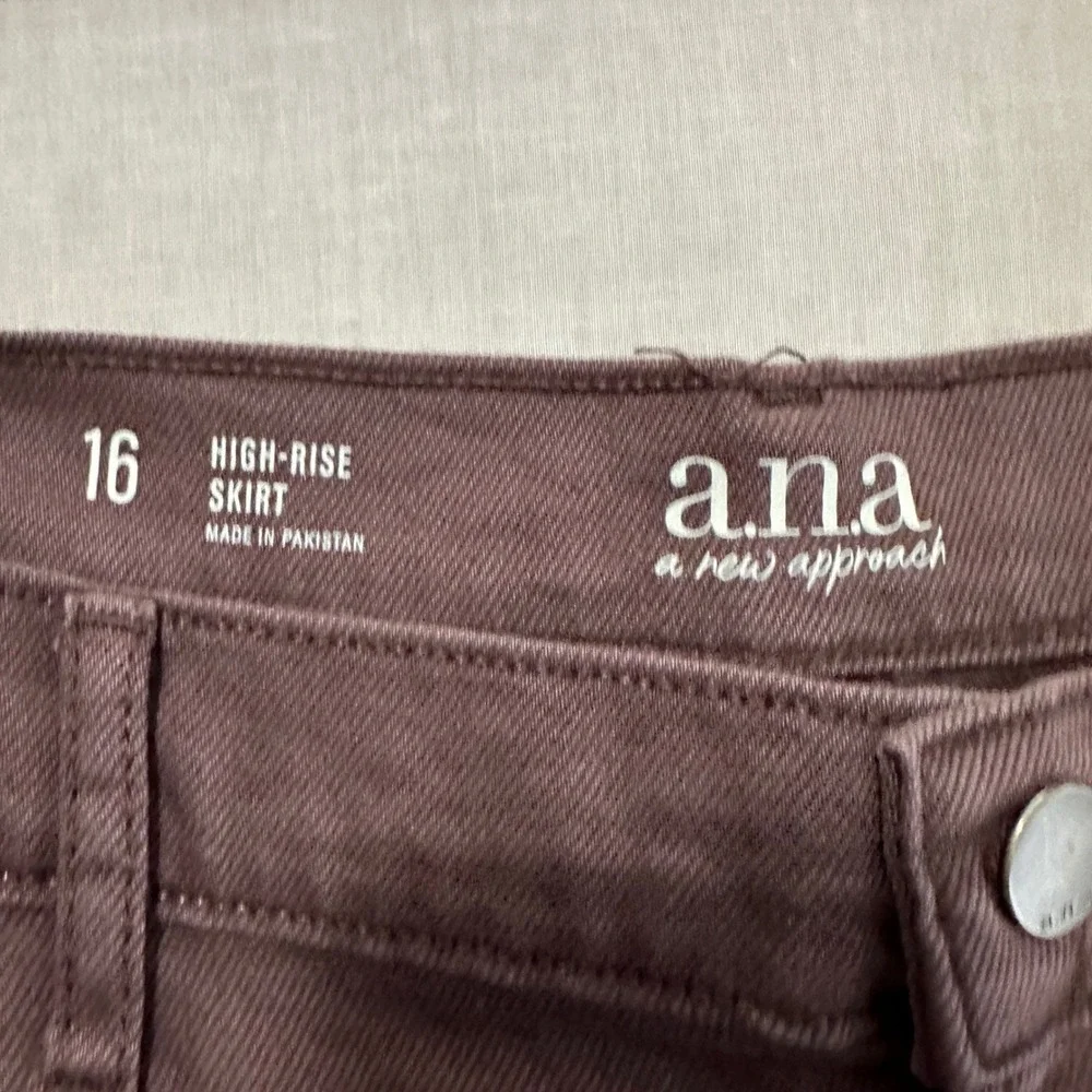 a.n.a Women's 16 Maxi Skirt Puce Brown High Rise Tencel Blend Slit Front NEW